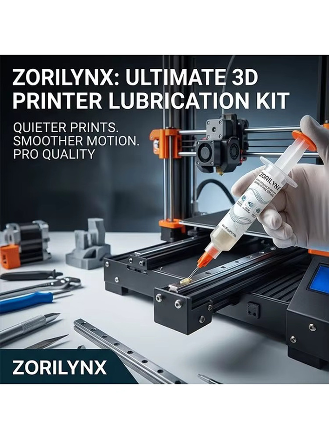 ZORILYNX Professionelles 3D-Drucker-Fett für geräuscharmen Betrieb, 10g Wartungsöl mit Nadelspitze für Linearschienen - Bild 7