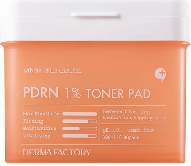 DERMA FACTORY PDRN 1% Toner Pad, 190 ml, Hyaluronsäure - Bild 1