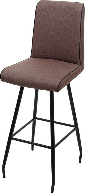 Barhocker MCW-H72 Braun mit Stoffbezug und Stahlgestell - Bild 1