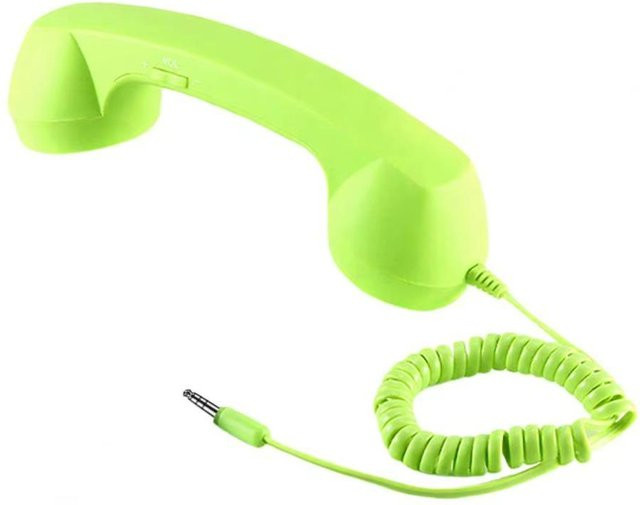 Shanghaihueikuan Retro-Telefonhörer Handheld-Empfänger mit USB-C und 3,5mm Klinke in Grün - Bild 1