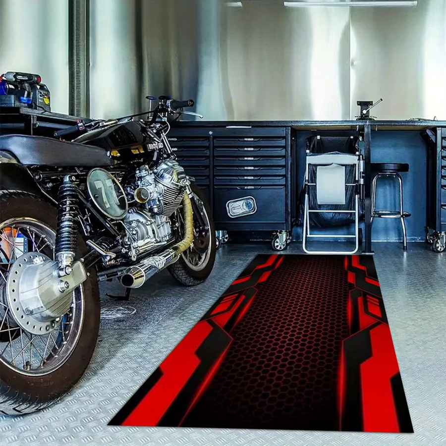 VIKAMA Motorradmatte in Rot-Schwarz mit Wabenstruktur und rutschfestem Cyber-Tech-Design - Bild 4
