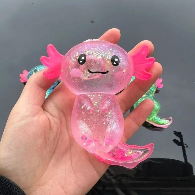 Lustiges Quetsch-Axolotl Fidget Toy, bunte Malztextur, dehnbares Salamander - Bild 1