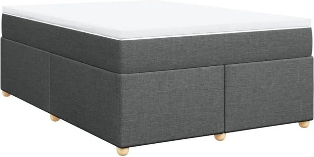 vidaXL Boxspringbett Hybrid mit Matratze Dunkelgrau B/T/H: 140 x 200 cm - Bild 1