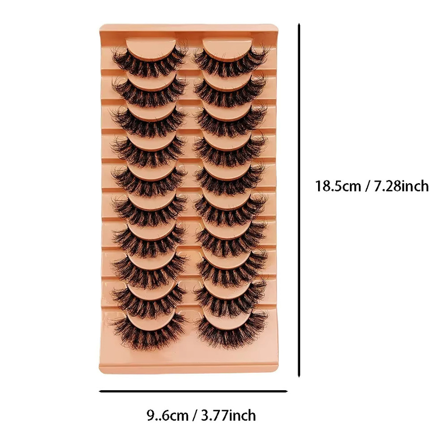 JIEFUXIN Künstliche Wimpern, 10 Paar, Natürlich, Unisex - Bild 4