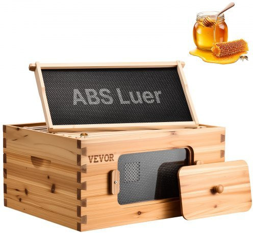 VEVOR Bienenstock-Starterset aus natürlichem Tannenholz mit 10 Rahmen, Wachsbeschichtung und transparenten Acryl-Fenstern - Bild 1
