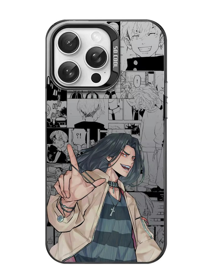Anime K-Keisuke Baji Handyhülle für iPhone 17 16 15 14 13 12 11 Pro Max Air in Mehrfarbig mit Matt Laser Metallic Aurora Effekt - Bild 4
