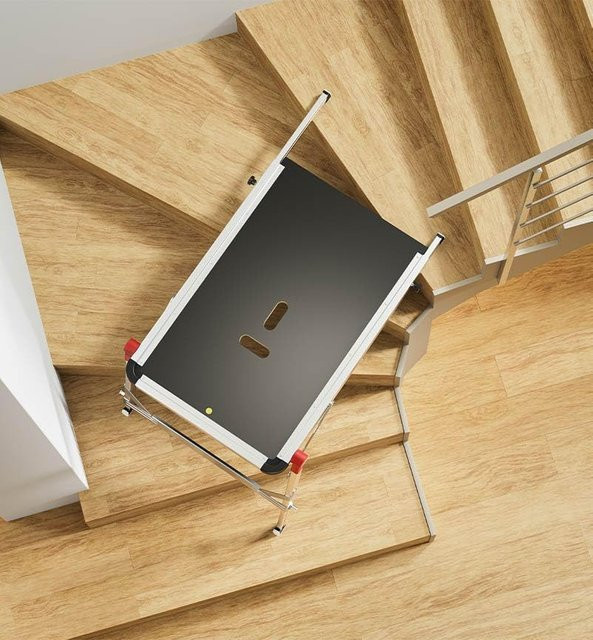 ailo TP1 Treppenpodest Arbeitsplattform mit Tragegriff und Anti-Slip-Platte in Grau - Bild 1