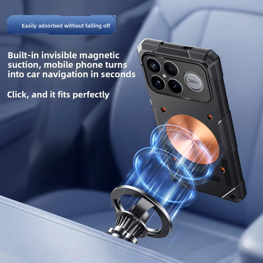 GRASALE Silikonhülle für Xiaomi POCO F8 Ultra und POCO F8 Pro, stoßfest, magnetisch, Farbe: Schwarz - Bild 3