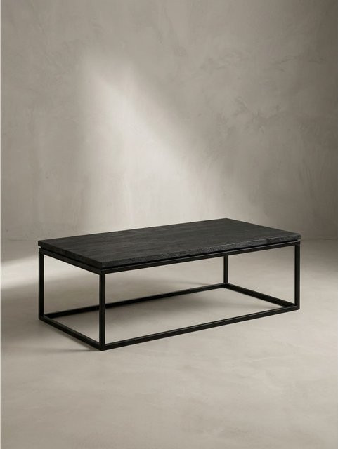 Moderner Couchtisch aus Mango Massivholz und Metall von KADIMA DESIGN, rechteckig, Braun/Schwarz, B/T/H: 120 x 60 x 40 cm - Bild 1