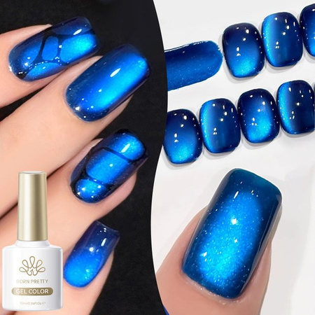 BORN PRETTY Blauer Rheinsee Magnetgel-Nagellack, 10 ml, Schimmernd
