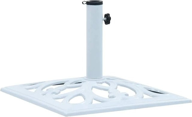 vidaXL Sonnenschirmständer aus Gusseisen in Weiß, Gewicht: 12 kg, Durchmesser: 49 cm - Bild 1