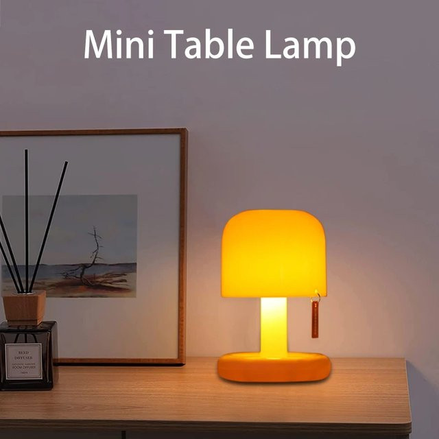 GGBEE Pilzförmige LED-Tischlampe Mini Gradient Sonnenuntergangslampe, USB-aufladbares Nachtlicht für Schreibtisch und Schlafzimmer - Bild 1