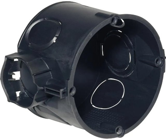 Kaiser Schalterdose aus Kunststoff in Schwarz mit 46 mm Durchmesser - Bild 1