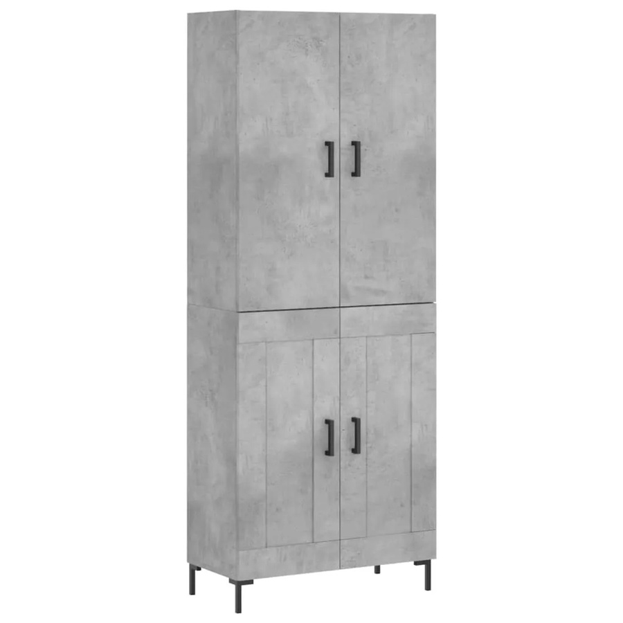 vidaXL Highboard Betongrau aus Holzwerkstoff und Metall, B/T/H: 69,5 x 34 x 180 cm - Bild 2