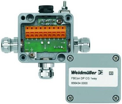 Weidmüller FBCON DP CG 1WAY 8564340000 Sensor/Aktorbox passiv PROFIBUS-DP Standardverteiler mit Busabschluss in Grau - Bild 1