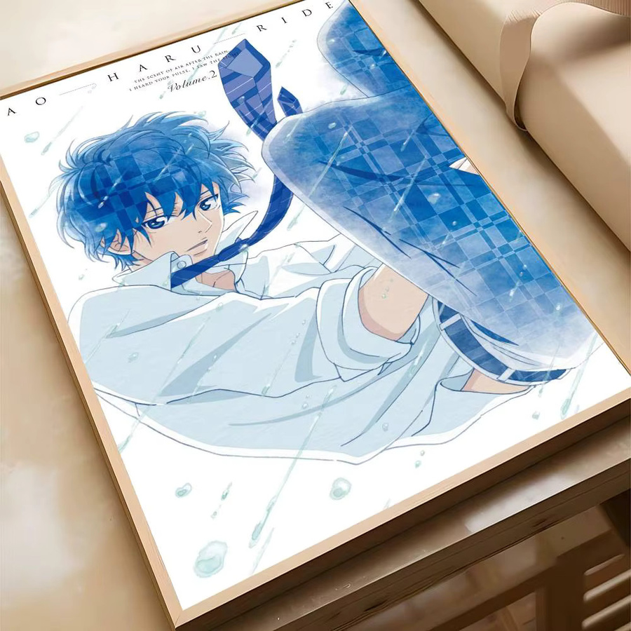 Rastar Vintage Paper Poster Blue Spring Ride Cartoon-Anime Wandkunst in Blau - Bild 4
