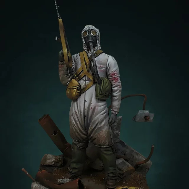 BAANFU GK-Harzmodellbausatz, moderner militärischer antischemischer Soldat, statische Statue, Maßstab 1:35 - Bild 1