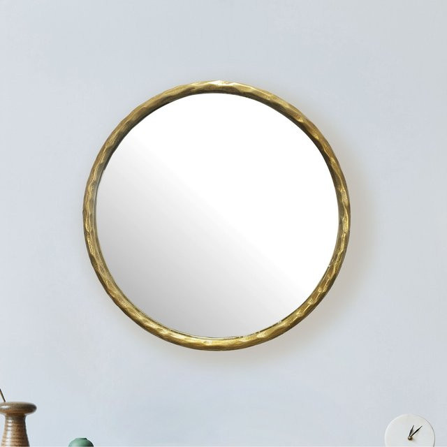 Runder Wandspiegel von KADIMA DESIGN aus Metall in Gold mit klassischem Design, Durchmesser: 60 cm - Bild 1