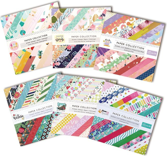 Creative Path Scrapbooking-Papiere mit Muster in Multicolour, quadratische Journaling-Hintergrundpapiere zum Basteln von Origami-Karten, Breite: 15,24 cm - Bild 1