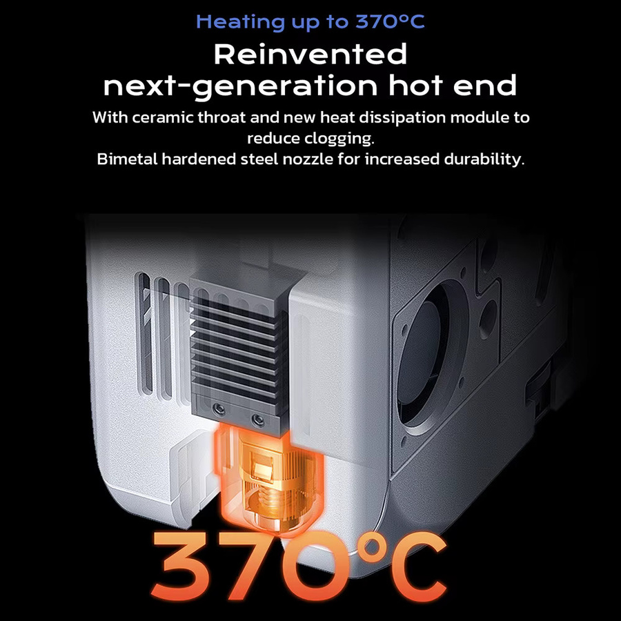 QIDI TECH Q2 FDM 3D-Drucker mit 600mm/s Hochgeschwindigkeit, 370 °C Hot End, geschlossener Kammer, automatischer Nivellierung, KI-Kamera und Dreifach-Filtration - Bild 2