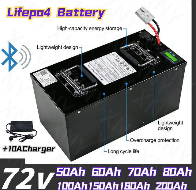 XNY Lithium LiFePO4 Batterie für Golfkarren und Elektrofahrzeuge in Schwarz mit Bluetooth-Funktion - Bild 1