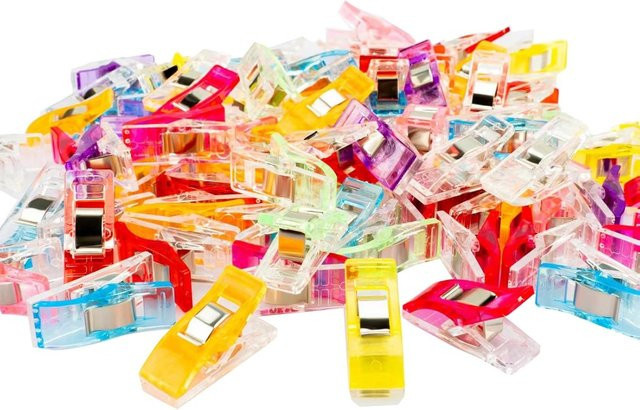 50 oder 100 Stück Mehrfarbige Kunststoff-Quiltclips für Näh- und Patchwork-Arbeiten - Bild 1