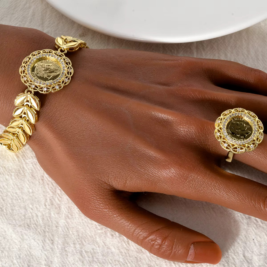 sny Schmuckset 4-teilig, Zirkonia, Messing, Gold, Damen - Bild 4
