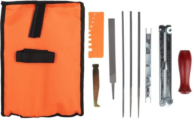 CosyHome Kettensägen Schärfset mit 10 Stück Kettensägenfeilen und Führungsschienenfeile in Orange - Bild 1