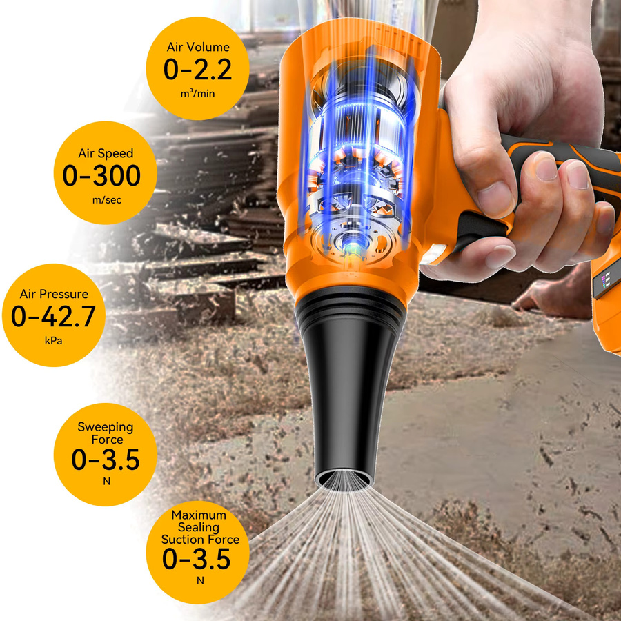 DEWALT Kabelloser Staubbläser für 18V Akku, Elektrischer Turbo-Jet-Handgebläse in Orange - Bild 3