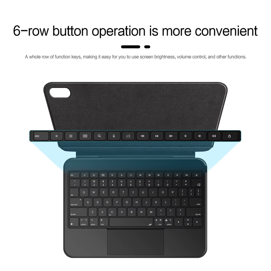 LFOIQN Magnetische Tastaturhülle für iPad 10. Generation 2022 und iPad 11. Generation A16 2025 Smart Cover Folio mit Multi-Touch Trackpad Magic Keyboard in Schwarz - Bild 2