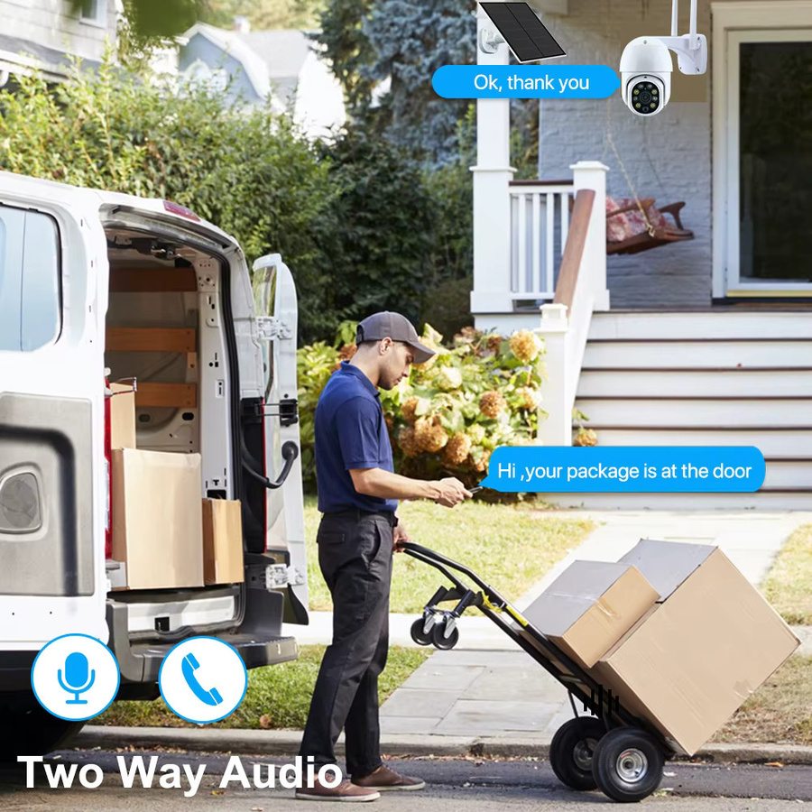 REHENT Solar WiFi Überwachungskamera mit 3MP Auflösung, PTZ Outdoor Kamera mit Nachtsicht, Motion Tracking und PIR-Bewegungserkennung via Tuya SmartLife App, Farbe: Weiß - Bild 4