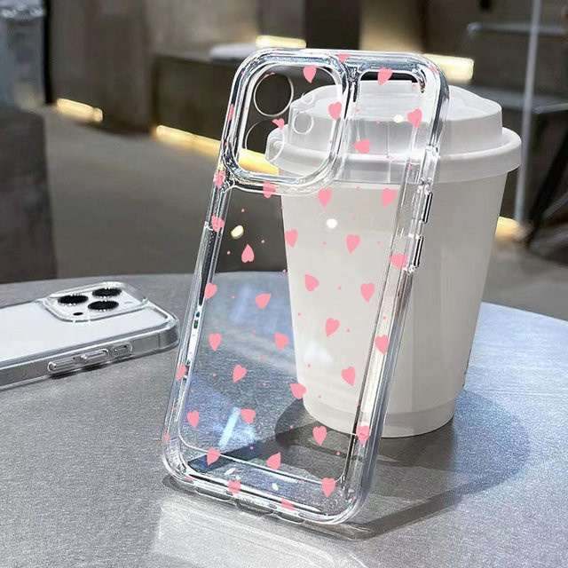 Transparentes Silikon Handycase mit Herz-Design für Samsung Galaxy A55 5G, A54, A53, A52s, A35, A34, A33, A25, A15, A14, A13, A06, A05s und weitere Modelle - Bild 1