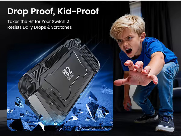 BEBONCOOL Pop-up-Schutzhülle für Nintendo Switch 2 in Schwarz mit ergonomischem Griff aus PC-Material - Bild 4