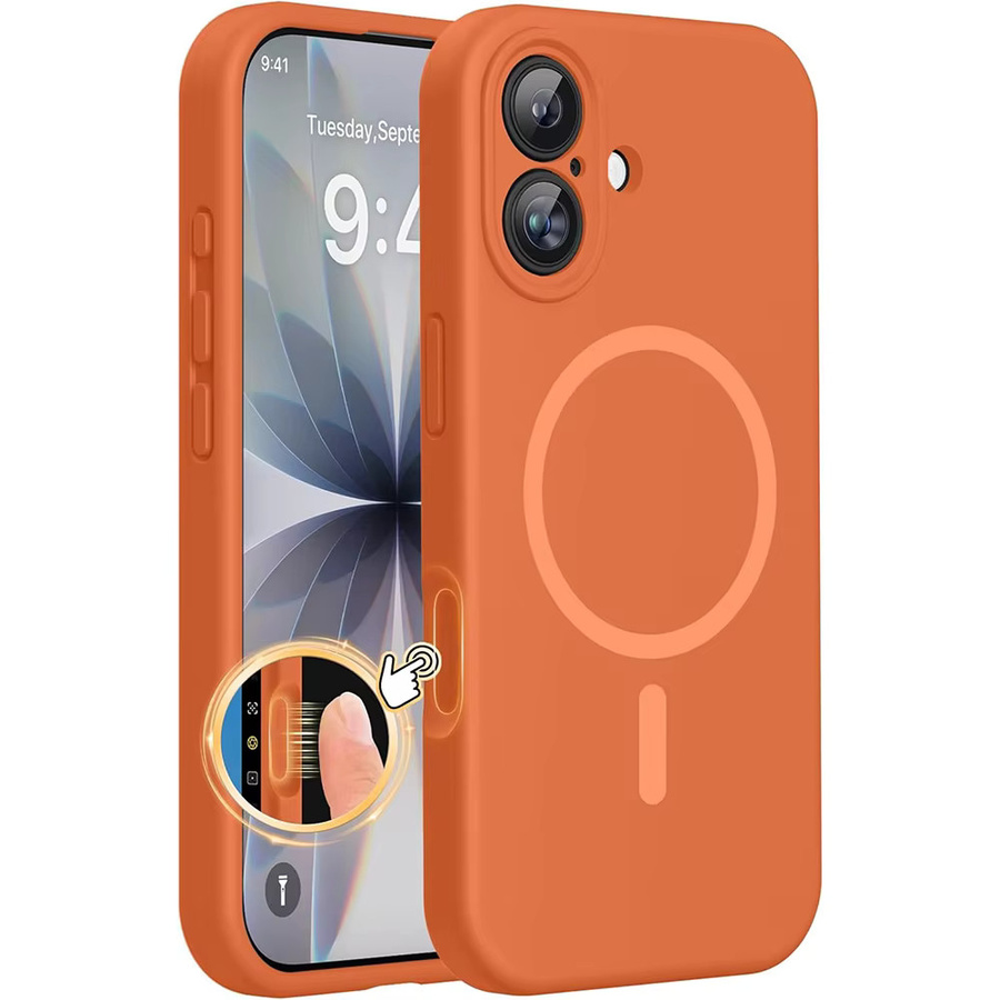 NYFundas Silikon Kamera Control Case mit MagSafe für iPhone 17 Pro Max, iPhone 17 Pro, iPhone 17 und iPhone Air in Orange - Bild 1