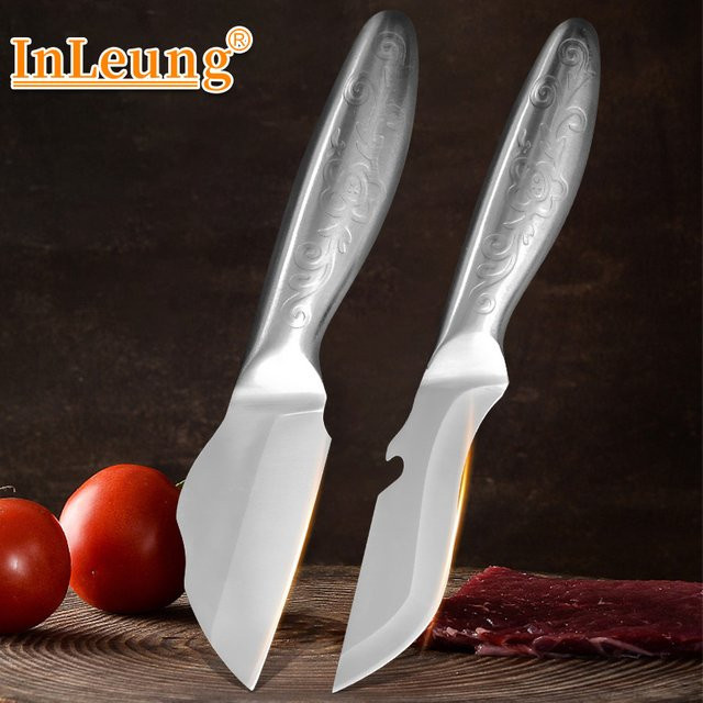 Huang San Dao Küchenmesser aus Edelstahl mit Flaschenöffner in Silber zum Schneiden von Fleisch, Obst und Gemüse - Bild 1