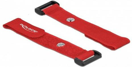 Delock Klettkabelbinder Rot, 5 Stück, Länge: 190 mm, Breite: 25 mm - Bild 1