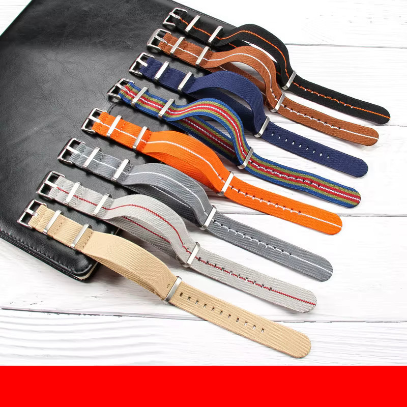 Uhrenarmband Nylon, Schwarz, Unisex, Dornschließe - Bild 2