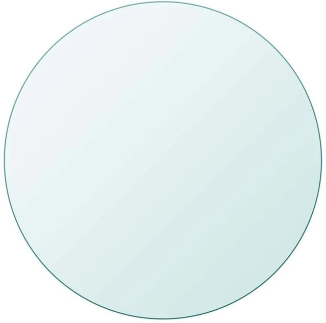 DELUKE Tischplatte Rund aus gehärtetem Glas, Transparent, Durchmesser: 50 cm, Dicke: 8 mm - Bild 1