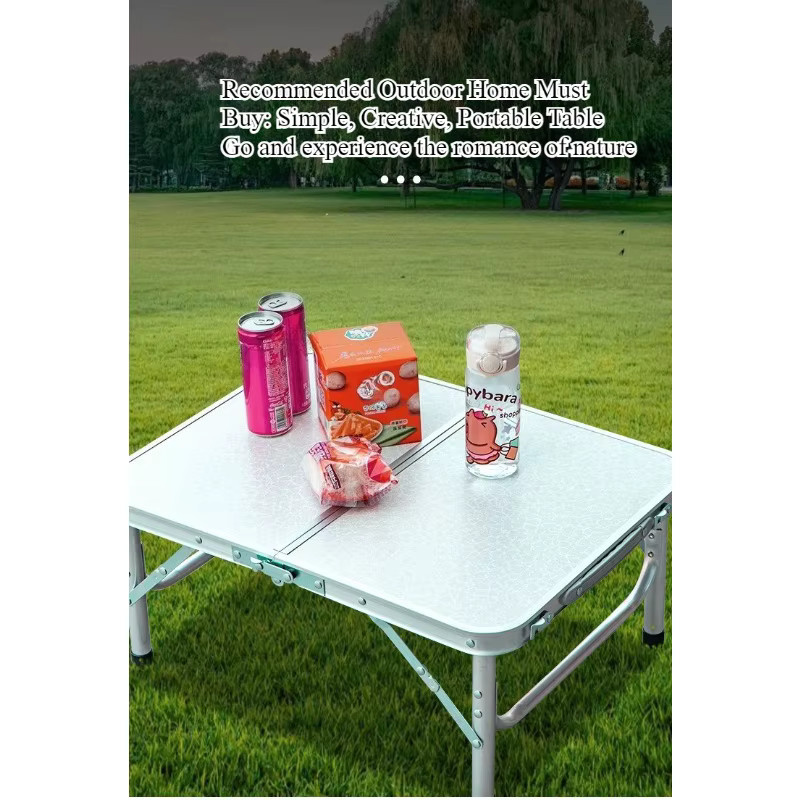 LIUSHADUOLA Höhenverstellbarer Klapptisch aus Aluminiumlegierung in Weiß für Outdoor, Camping und Garten - Bild 2