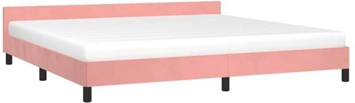 Vidaxl Polsterbett mit Kopfteil aus Samt in Rosa, B/T/H: 200 x 200 x 50 cm - Bild 1