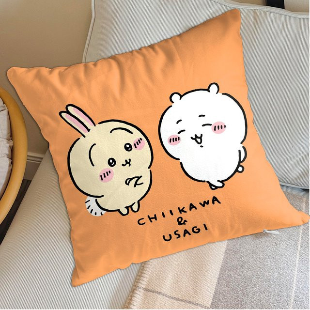 MINISO Kawaii C-Chiikawa Kissenbezug in Orange, quadratisch, B/T/H: 45 x 45 x 45 cm - Bild 1