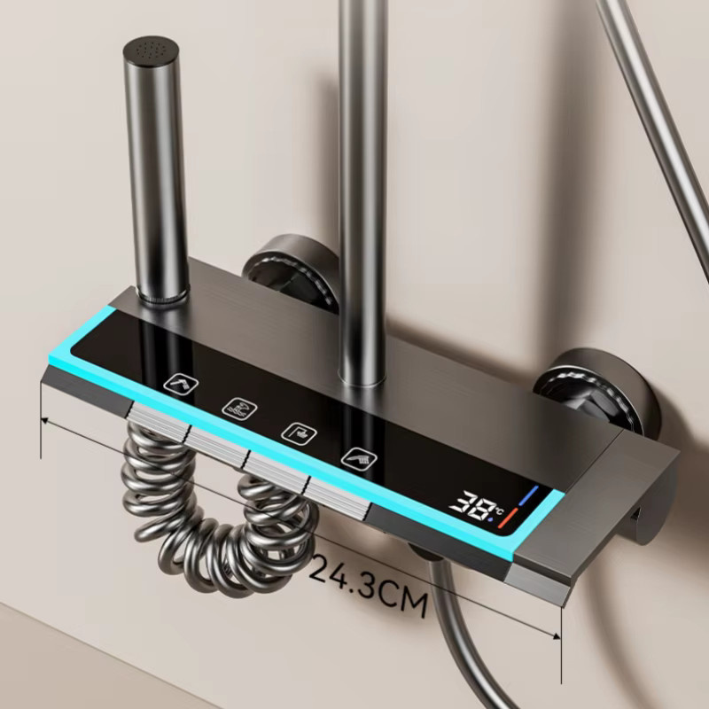Washower Digitale Badezimmer Duscharmatur mit Temperaturanzeige und 4 Funktionen als Duschsystem mit Heiß-Kalt-Mixer - Bild 3