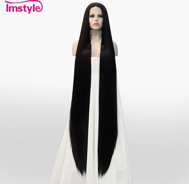Imstyle Perücke, Synthetische Spitze Front, Schwarz Blonde, Glattes Haar, Damen - Bild 1