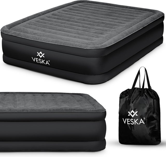 Selbstaufblasendes Veska Luftbett Double in Grau/Anthrazit, Breite: 140 cm, Länge: 200 cm - Bild 1