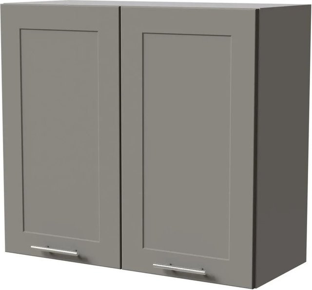 Feldmann-Wohnen Hängeschrank Oslo in Grau Matt mit Soft-Close-Türen, Breite: 80 cm, Tiefe: 32,5 cm, Höhe: 72 cm - Bild 1