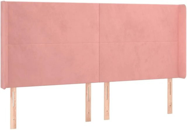 vidaXL Kopfteil mit Ohren in Rosa aus Samt, Breite: 163 cm, Tiefe: 16 cm, Höhe: 118 cm - Bild 1