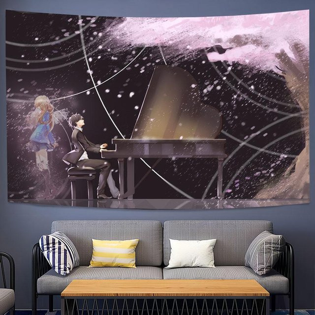 Your Lie In April Anime Wandteppich von JMG Household Supplies, Mehrfarbig, Breite: 60 cm, Höhe: 40 cm - Bild 1