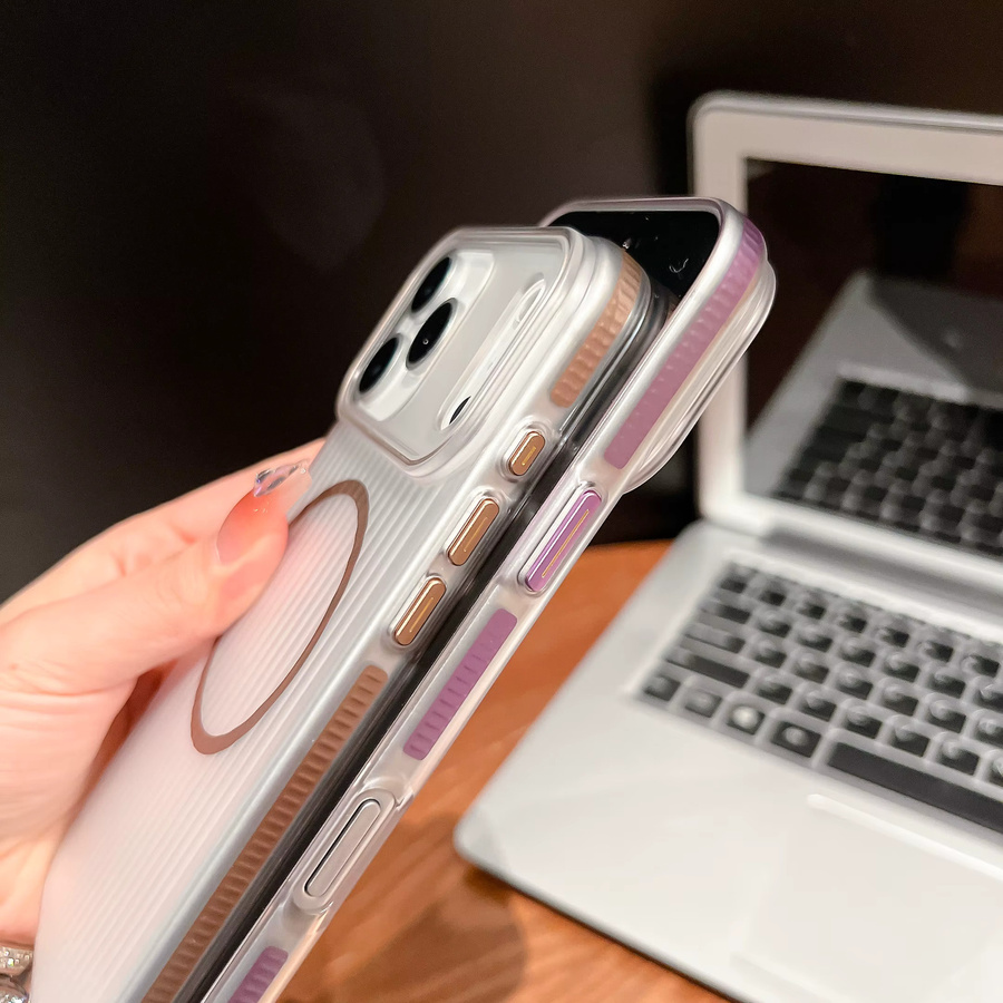 dcoud Magnetische Handyhülle für iPhone 17 16 15 14 13 Pro Max 17 Air 16 15 14 Plus mit Anti-Drop-Schutz, Transparent/Gold - Bild 2