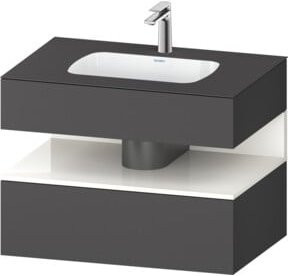 Duravit Qatego Einbauwaschtisch-Möbel-Set in Grau, B/T/H: 80 x 55 x 60 cm - Bild 1