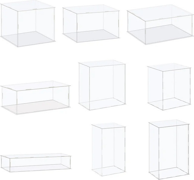 Transparente Acryl-Vitrine mit Basis als Schutzbox für Sammlerstücke aus Kunststoff - Bild 1